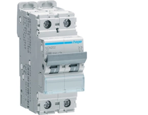 Jistič dvoupolový HAGER NCN202 2 pól. 2A, char.C, 10 kA