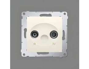 Zásuvka anténní SIMON 54 DAZ.01/41, R+TV koncová (přístroj s krytem), 1x vstup: 5÷862 MHz, krémová
