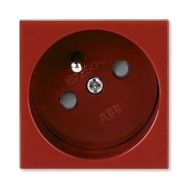 Zásuvka 45x45 ABB Profil 5525N-C02357 R1, karmínová (RAL 3003), s clonkami