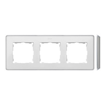 SIMON 82 Detail 8201630-243 rámeček 3 - násobný Detail SELECT-kov, bílá / základna hliník
