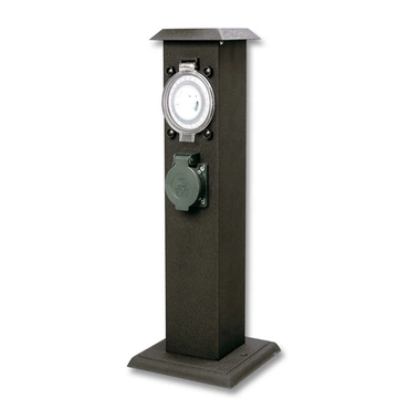 Sloupek zásuvkový ECOPLANET 2x zásuvka s krytem, timer, IP44