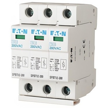Svodič přepětí EATON 158330 SPBT12-280/3 Svodič přepětí třídy T1+T2 (B+C), 3pól sada pro TN-C