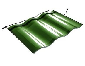 Střešní taška fotovoltaická Chilun, 32Wp, tři vlny, zelená