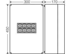 HEN K 7042 Svorkovnicová rozvodnice 4 pólová, 160A, IP 65, pro kabely 2x 10-95mm2, CU/AL