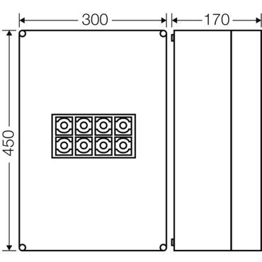 HEN K 7042 Svorkovnicová rozvodnice 4 pólová, 160A, IP 65, pro kabely 2x 10-95mm2, CU/AL