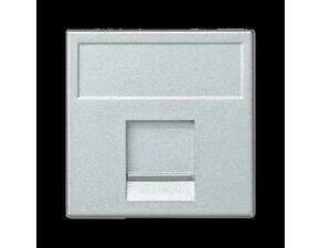 Kryt datové zásuvky SIMON K76/8, K45, na 1zásuvku Keystone, plochý, se clonkami, 45x45 mm, hliníková