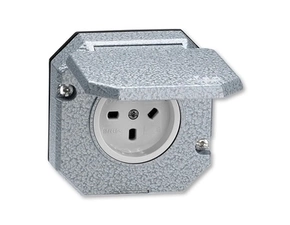 Zásuvka technická venkovní ABB Variant 5515N-C05764, šedá, vestavná, Al, vzor D, IP55