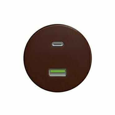 Zásuvka USB A+C GREENLUX KLIKLAP H/USB, kaštanově hnědá