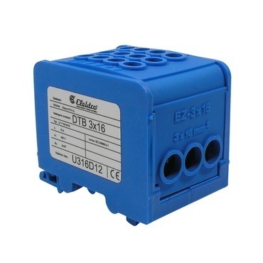 BEČOV U316D12 Distribuční blok DTB 3×16 modrý