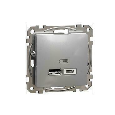 SCHN SDD113402 Sedna D/E - Dvojitá USB A+C nabíječka 2.4A, Aluminium RP 0,13kč/ks