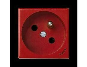 Zásuvka K45 SIMON KL02/6, 1 nás., Schuko se sign., 16A/250V~, natoč., 16A/250V~, šr. sv., červená