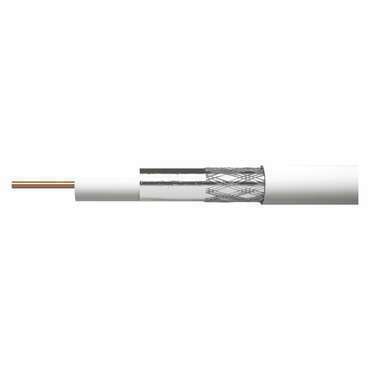 Kabel koaxiální EMOS CB100F, PVC, průměr vodiče 1mm, průměr pláště 6,5mm, vnitřní, bílý, 250m
