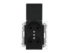 Zásuvka SIMON TGZ2BMCZ.01/149, 1 nás., IP44, cl., těsnění, černá mat