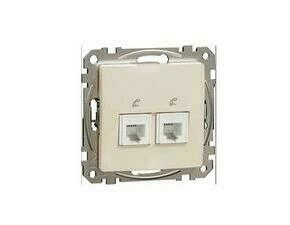SCHN SDD112492 Sedna D/E - Telefonní zásuvka 2xRJ11, Béžová