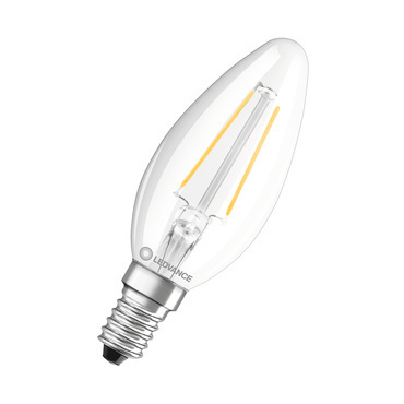 LED žárovka svíčka LEDVANCE LED CLB25 2.5W 827 FILCL E14 P, čiřá