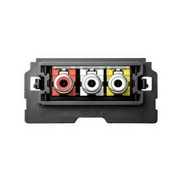 Zásuvka SIMON 10000565-039, 3RCA (přístroj 1/2, bez montážního rámečku),