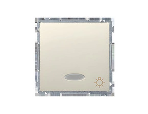 Ovladač zapínací SIMON BASIC BMS1L.01/12, s LED podsv., ř. 1/0So, 10A/250V~, bezšr. sv., béžová