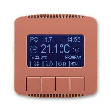 Termostat univerzální ABB Tango 3292A-A10301 R2, , vřesová červená, program. (ovládací jednotka)