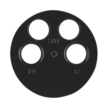 HAG 14842045 Centrální díl pro anténní zásuvku se čtyřmi otvory, Berker R.1/R.3, černá, lesk