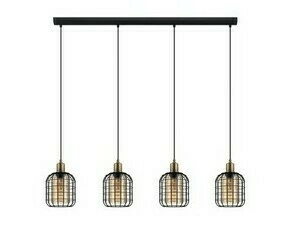 Svítidlo závěsné EGLO HL 4 E27 SCHWARZ BRÜNIERT AMBER CHISLE