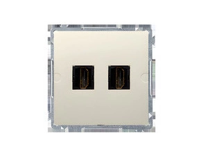 Zásuvka HDMI SIMON BASIC BMGHDMI2.01/12, 2 násobná (přístroj s krytem), béžová