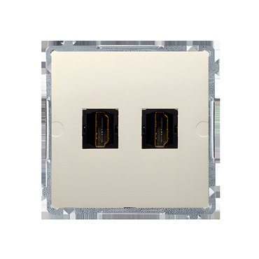 Zásuvka HDMI SIMON BASIC BMGHDMI2.01/12, 2 násobná (přístroj s krytem), béžová