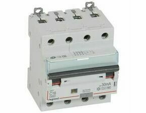 Chránič kombinovaný LEGRAND 411244 DX3 KOMB. 4P C16 30MA F 6KA