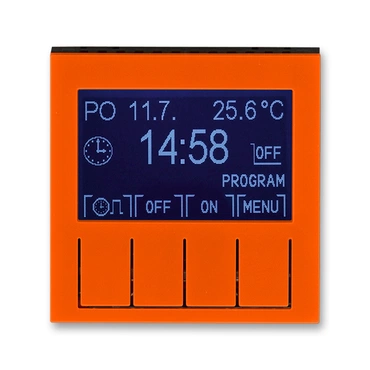 Hodiny spínací ABB Levit 3292H-A20301 66, , oranžová/kouř. černá, program. (ovl. jedn.)