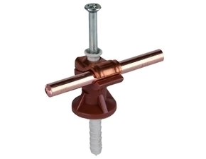 DEHN 250007  Podpěra vedení fix Cu/plast šedý pro prům. 6-10mm H 30mm s natloukací hmoždinkou 8x DEH DEHN