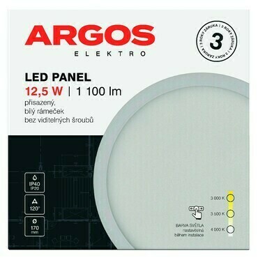 LED svítidlo přisazené ARGOS 12,5W, 1100lm, IP40/20, CCT, kruhové, bílé