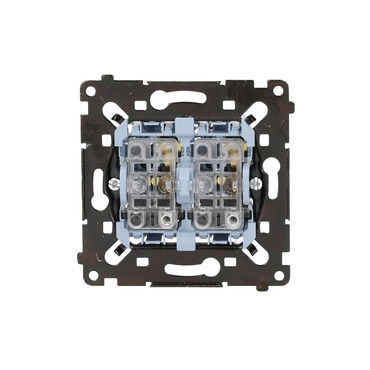 Spínač sériový SIMON SP2L2MR, 2násobný, s LED podsvětlením, řazení 5So, 10A/250V~,bezšroubové svorky