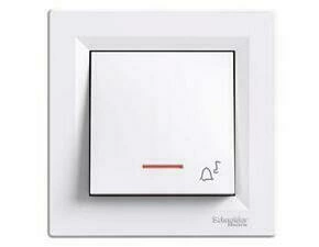 SCHN EPH1700321 Asfora - Tlačítko "zvonek" orientační kontrolka 1/0So, bílá