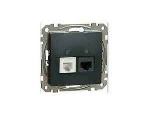SCHN SDD114458 Sedna D/E - Datová zásuvka RJ45 kat.5e UTP + telefonní RJ11, Antracit