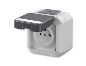 Zásuvka technická venkovní ABB Variant  5515N-C05521 S, šedá, plast, vzor C, IP54