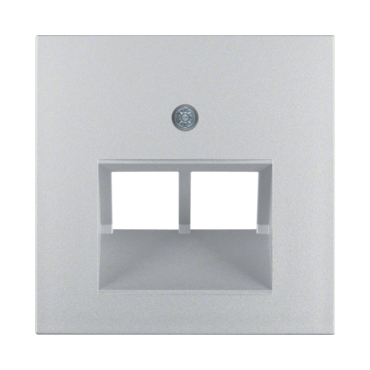 HAG 14091404 Centrální díl pro zásuvku datovou 2x RJ45, šikmá, Berker S.1/B.x, alu, mat