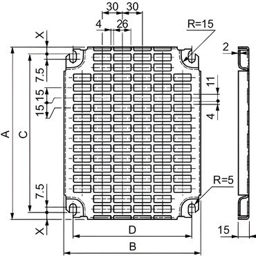 SCHN NSYMR88 Montážní panel perforovaný 800x800