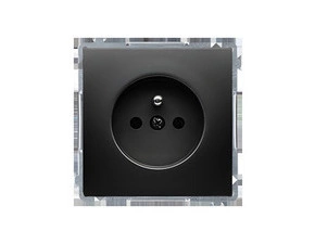 Zásuvka SIMON BASIC BMGZ1CZ.01/49, 1 nás., cl., 16A/250V~, bezšr. sv., černá mat