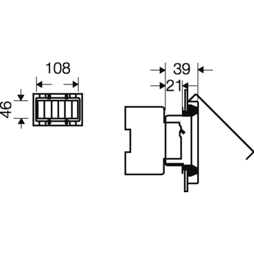 HEN MI BS 6 Kryt jističů do okénka Mi KL 6   (pro 6 modulů)