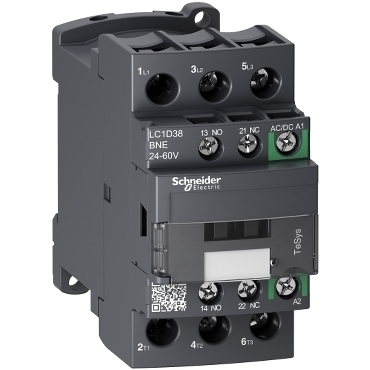 SCHN LC1D38BNE TeSys D Green 3P 38A 24 - 60V AC/DC RP 0,51kč/ks
