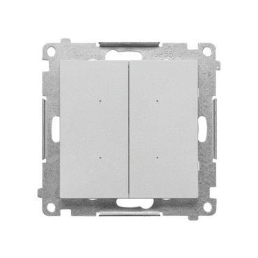 Ovladač osvětlení SIMON TEW2W.01/143, tlačítkový, 2 násobný, Switch D, Wi-Fi, hliníková matná