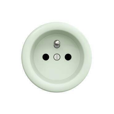 Zásuvka 230V GREENLUX KLIKLAP MZ/ZF, mátově zelená
