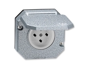 Zásuvka technická venkovní ABB Variant 5515N-C05766, šedá, vestavná, Al, vzor L, IP55