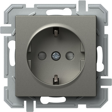 TEM ZÁSUVKA SCHUKO+KRYT 2P+E 16A 250V~ BV XO TI XO titan