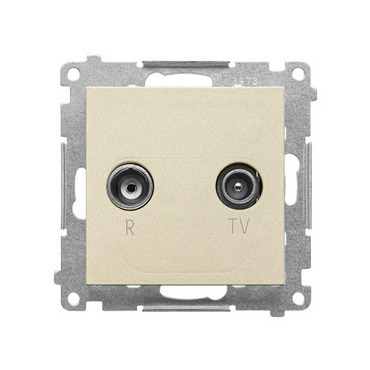 SIMON TAP10.01/144 Zásuvka anténní R-TV průchozí (přístroj s krytem), 1x vstup: 5÷862 MHz bílá