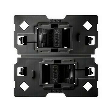 Zásuvka datová SIMON 100 10002544-039, 2 RJ45 kat. 6(přístroj, bez montážního rámečku),