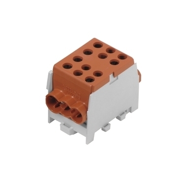 EL 1000909 Svorkovnice rozbočovací HLAK 35-1/4 M2 B, 125A, 1pól., AL/CU, IP20, hnědá, na DIN /208018