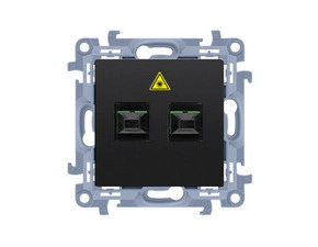 Zásuvka optická SIMON CGS2.01/49, 2 násobná SC/APC (přístroj s krytem), černá matná