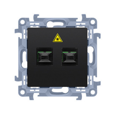 Zásuvka optická SIMON CGS2.01/49, 2 násobná SC/APC (přístroj s krytem), černá matná