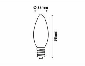 LED žárovka filament RABALUX 1298 Filament LED E14 C37 6W 800lm 3000K