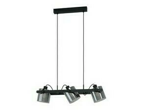 Svítidlo závěsné EGLO HL 3 E27 SCHWARZ SW-TRANSP.HORNWOOD 2